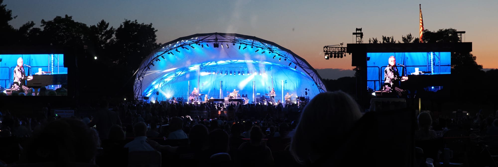 outdoor concert venue at sunset New Orleans