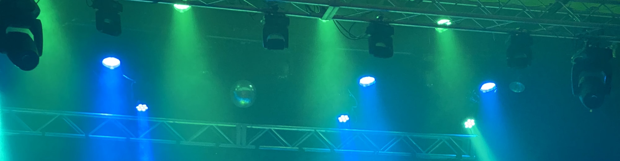 blue and green theater stage lights New Orleans